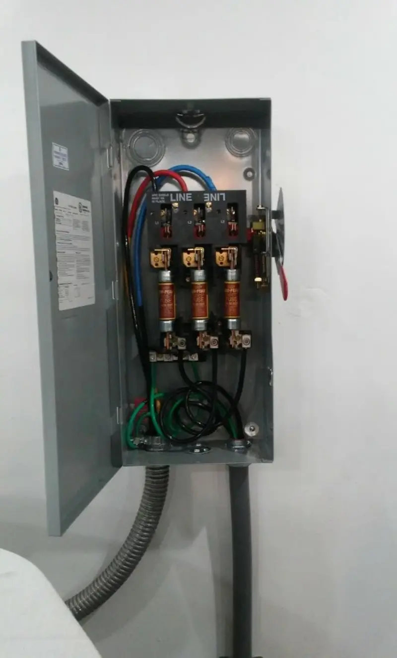 Three-phase disconnect switch installed for Electrical Wiring & Rewiring in Harrison